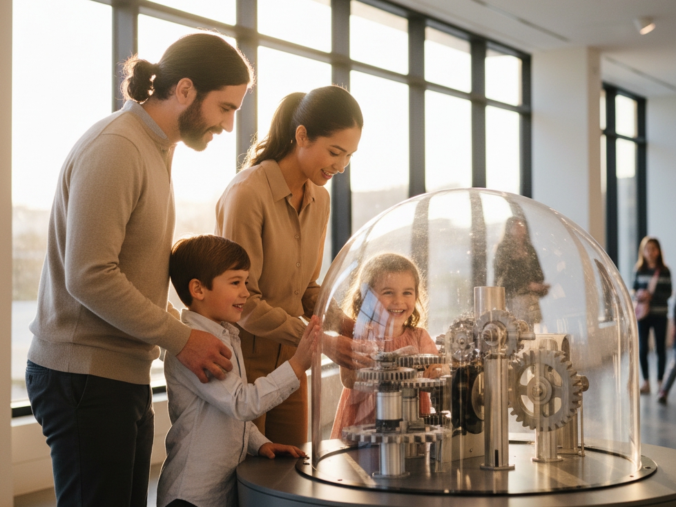 Family at Exploratorium San Francisco Bay Area — interactive science museum exhibits